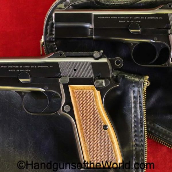 Browning, Hi‑Power, T‑Series, 9mm, Consecutive Serial Number Pair, Tangent Sight, Mint Condition, Mint, handgun, pistol, C&R, collectible, Belgian, Belgium