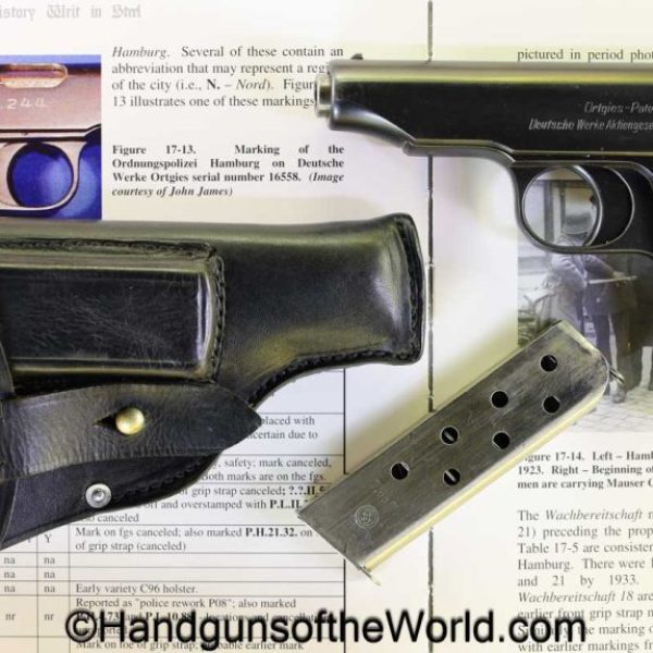 Ortgies, Pocket, 7.65mm, Hamburg Police, with Provenance, Police, Hamburg, German, Germany, handgun, pistol, C&R, collectible, 32, .32, acp, auto, Full Rig