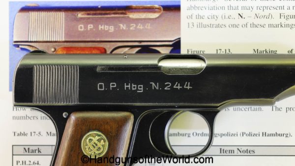 Ortgies, Pocket, 7.65mm, Hamburg Police, with Provenance, Police, Hamburg, German, Germany, handgun, pistol, C&R, collectible, 32, .32, acp, auto, Full Rig