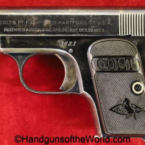 Colt, 1908, .25, 1909, handgun, pistol, C&R, collectible, VP, Vest Pocket, 25, acp, auto, 6.35, 6.35mm, model, N, American, Americana, US, USA, America