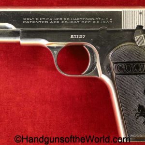 Colt, 1908, .380, Factory Nickel, 1926, handgun, pistol, C&R, collectible, pocket, hammerless, pocket hammerless, 380, acp, auto, Americana, Nickel, USA