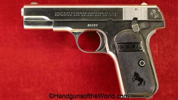 Colt, 1908, .380, Factory Nickel, 1926, handgun, pistol, C&R, collectible, pocket, hammerless, pocket hammerless, 380, acp, auto, Americana, Nickel, USA