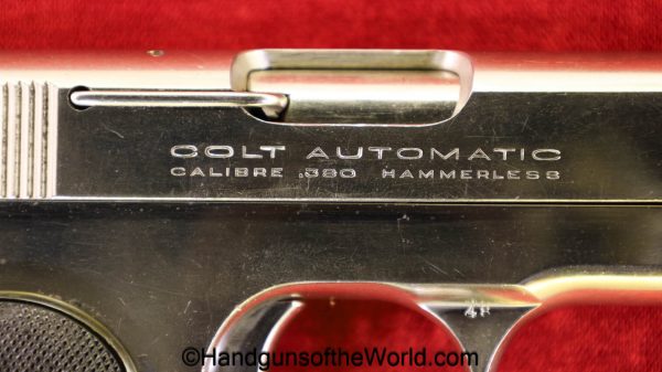 Colt, 1908, .380, Factory Nickel, 1926, handgun, pistol, C&R, collectible, pocket, hammerless, pocket hammerless, 380, acp, auto, Americana, Nickel, USA