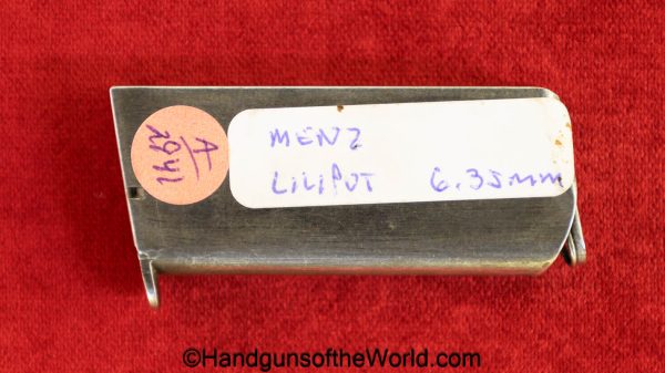 Menz, Liliput, 6.35mm, Magazine-Clip, magazine, mag, clip, original, collectible, German, Germany, 6.35, 25, .25, acp, auto, handgun, pistol, vintage, old