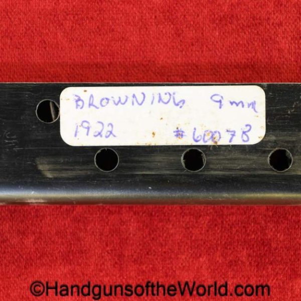 Browning, FN, 1922, .380, Magazine-Clip, magazine, mag, clip, 380, acp, auto, #60078, 60078, Dutch, handgun, pistol, 9mm, vintage, real, old