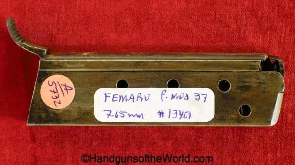 Femaru, P.Mod 37, 7.65mm, Magazine-Clip, #13401, 13401, original, collectible, handgun, pistol, German, Germany, WWII, WW2, magazine, mag, clip, 7.65, 32
