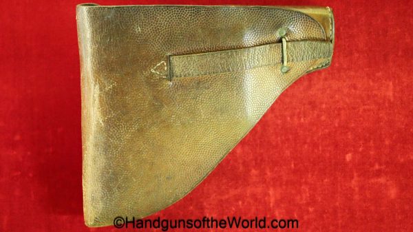 Browning, FN, 1900, Holster, Belgian, Military Pattern, military, brown, leather, pebble grain, full flap pattern, with brass fittings, original, collectible