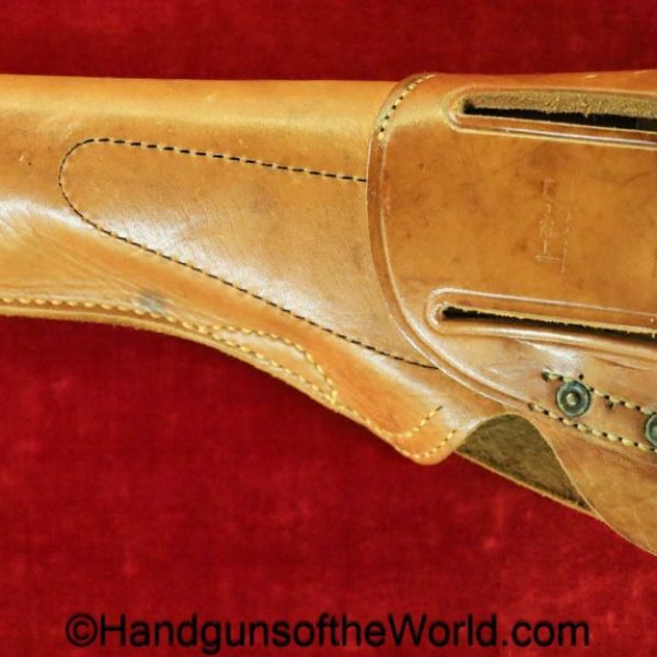 Colt, 1911A1, Holster, US Army, 1942, Tan, leather, US, Boyt-42, Boyt, original, collectible, WWII, WW2, handgun, pistol, 1911, 45, .45, 42, Americana, USA