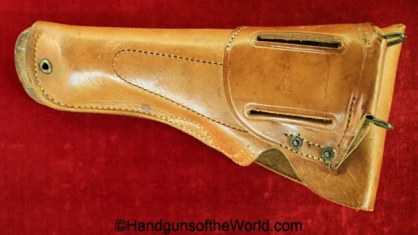 Colt, 1911A1, Holster, US Army, 1942, Tan, leather, US, Boyt-42, Boyt, original, collectible, WWII, WW2, handgun, pistol, 1911, 45, .45, 42, Americana, USA