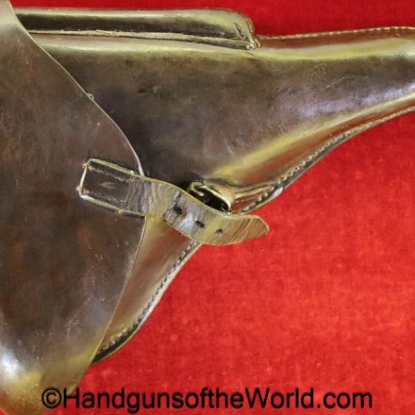 Luger, P.08, Holster, German, WWII, Dated, 1941, Dyed brown, leather, Hardshell, BML-41-WaA788, brown, original, collectible, Germany, WW2, 41, bml, P08