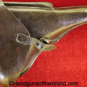 Luger, P.08, Holster, German, WWII, Dated, 1941, Dyed brown, leather, Hardshell, BML-41-WaA788, brown, original, collectible, Germany, WW2, 41, bml, P08