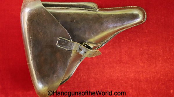 Luger, P.08, Holster, German, WWII, Dated, 1941, Dyed brown, leather, Hardshell, BML-41-WaA788, brown, original, collectible, Germany, WW2, 41, bml, P08