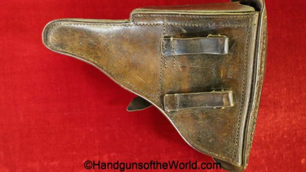 Luger, P.08, Holster, German, WWII, Dated, 1941, Dyed brown, leather, Hardshell, BML-41-WaA788, brown, original, collectible, Germany, WW2, 41, bml, P08