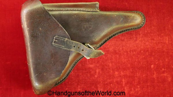 Luger, P.08, Holster, WWI, Commercial Pattern, Commercial, Brown, leather, hardshell, unmarked, original, collectible, German, Germany, WW1, P08, P 08, P-08