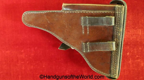 Luger, P.08, Holster, WWI, Commercial Pattern, Commercial, Brown, leather, hardshell, unmarked, original, collectible, German, Germany, WW1, P08, P 08, P-08