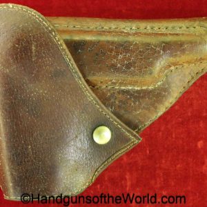 Nambu, Type 94, Holster, Pigskin, Brown, leather, Pig skin, unmarked, WWII, WW2, original, collectible, Japan, Japanese, Type, 94, T, 94, T94, T-94, T 94