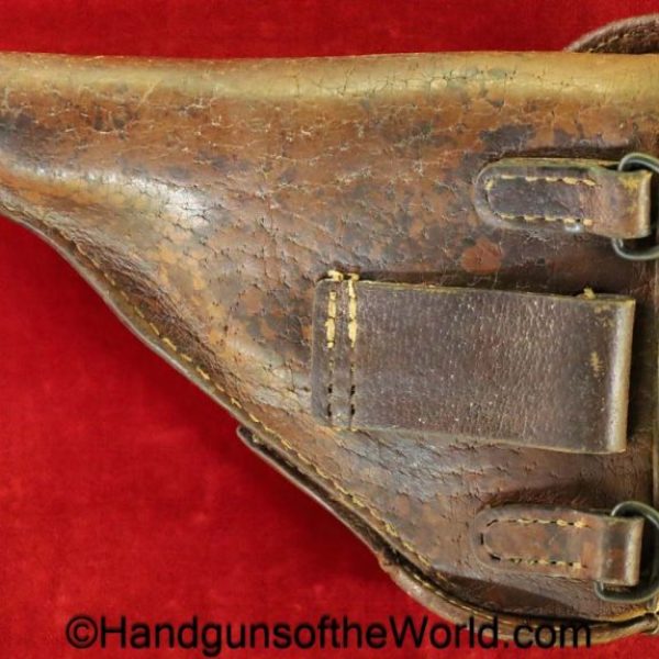 Nambu, Type 94, Holster, Pigskin, Brown, leather, Pig skin, unmarked, WWII, WW2, original, collectible, Japan, Japanese, Type, 94, T, 94, T94, T-94, T 94