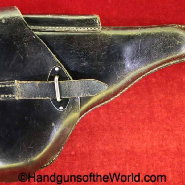 Walther, P-38, Holster, German, WWII, Dated, 1942, Black, Leather, hardshell, GXY, WaA706, original, collectible, Germany, WW2, P38, P.38, P 38