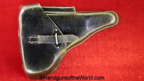 Walther, P-38, Holster, German, WWII, Dated, 1942, Black, Leather, hardshell, GXY, WaA706, original, collectible, Germany, WW2, P38, P.38, P 38
