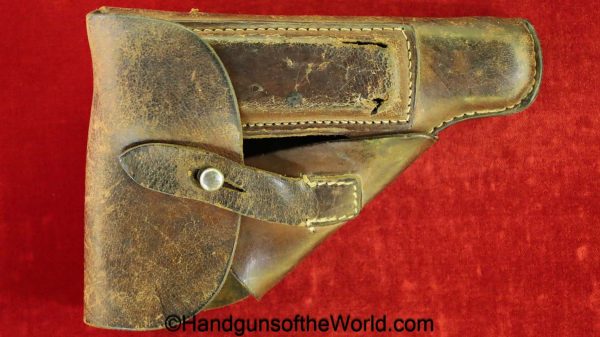 Walther, PP, Holster, WWII, Era, original, collectible, Brown, leather, breakaway, German, Germany, handgun, pistol, WW2, unmarked, break away