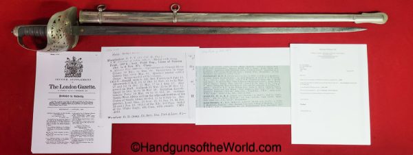 Wilkinson, Royal Engineers, Sword, with Provenance, Brigadier General, Randall Plunkett Taylor Hawksley, Original, Collectible, British, English, 1899