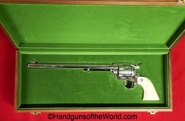 Colt, Buntline Special, .44-40, Nickel Finish, Ivory Grips, with Case, Cased, Buntline, Special, 44-40, Handgun, Revolver, Collectible, Nickel, Ivory